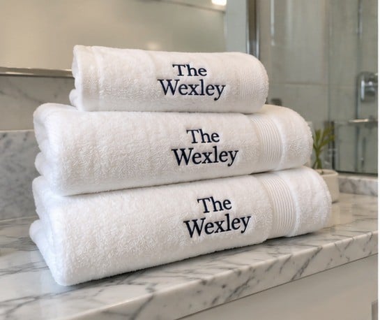 Custom bath towels in use 1